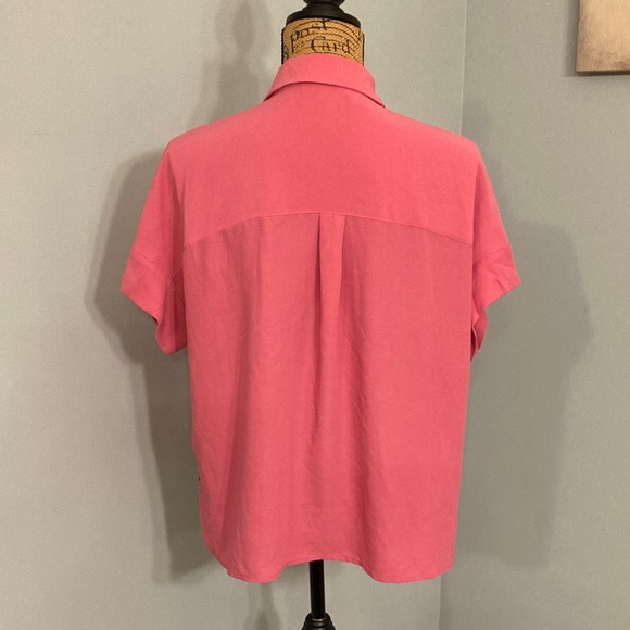 Rachel Zoe Pink Button Down Shirt Women Size Oversized Small - Picture 3 of 9